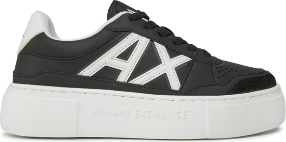 Czarne buty sportowe Armani Exchange na platformie