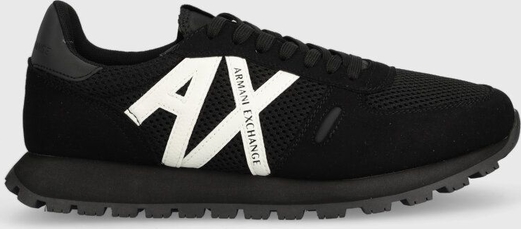 Czarne buty sportowe Armani Exchange sznurowane