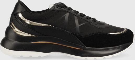 Czarne buty sportowe Armani Exchange w sportowym stylu