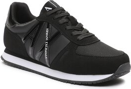 Czarne buty sportowe Armani Exchange z płaską podeszwą w sportowym stylu