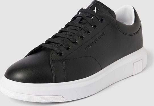 Czarne buty sportowe Armani Exchange ze skóry