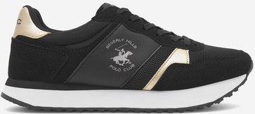 Czarne buty sportowe Beverly Hills Polo Club z płaską podeszwą sznurowane