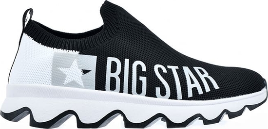 Czarne buty sportowe Big Star z płaską podeszwą z nadrukiem