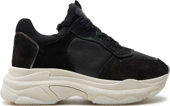 Czarne buty sportowe Bronx na platformie sznurowane
