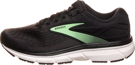 Czarne buty sportowe Brooks w sportowym stylu z płaską podeszwą