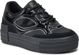 Czarne buty sportowe Calvin Klein na platformie sznurowane w sportowym stylu