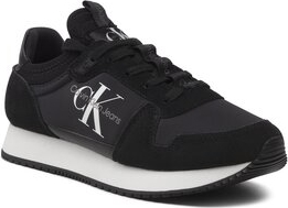 Czarne buty sportowe Calvin Klein sznurowane w sportowym stylu z płaską podeszwą