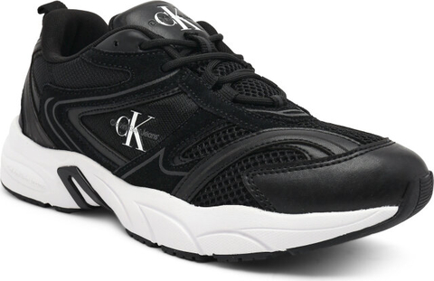 Czarne buty sportowe Calvin Klein sznurowane w sportowym stylu z tkaniny