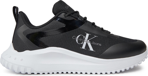 Czarne buty sportowe Calvin Klein z płaską podeszwą w sportowym stylu sznurowane