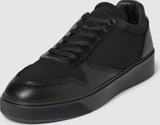 Czarne buty sportowe Calvin Klein ze skóry sznurowane