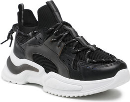 Czarne buty sportowe DeeZee na platformie w sportowym stylu