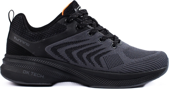 Czarne buty sportowe DK z płaską podeszwą w sportowym stylu sznurowane