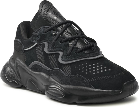 Czarne buty sportowe dziecięce Adidas z zamszu dla chłopców