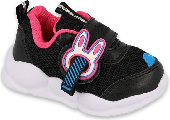 Czarne buty sportowe dziecięce Befado dla dziewczynek na rzepy