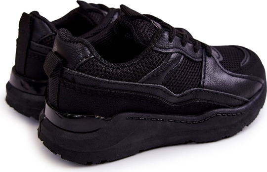 Czarne buty sportowe dziecięce Fr1 z jeansu sznurowane