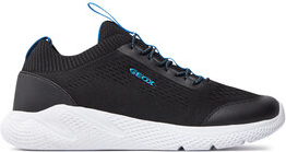 Czarne buty sportowe dziecięce Geox dla chłopców sznurowane