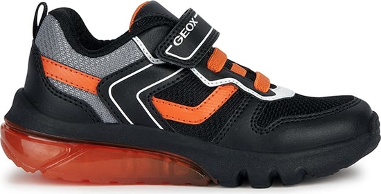 Czarne buty sportowe dziecięce Geox na rzepy z tkaniny