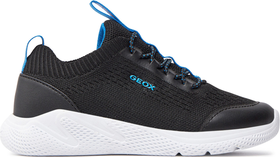 Czarne buty sportowe dziecięce Geox sznurowane dla chłopców