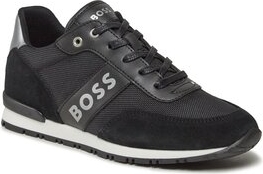 Czarne buty sportowe dziecięce Hugo Boss sznurowane