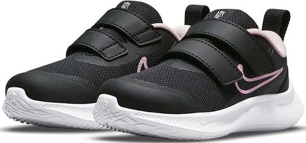Czarne buty sportowe dziecięce Nike na rzepy z tkaniny