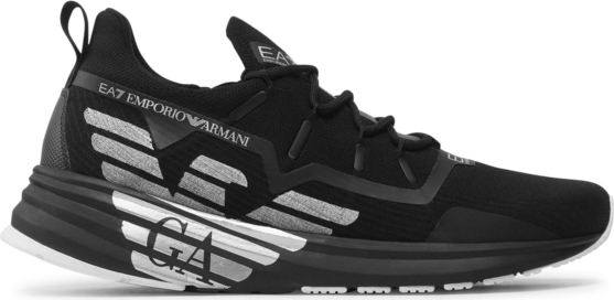Czarne buty sportowe Emporio Armani sznurowane w sportowym stylu