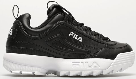 Czarne buty sportowe Fila disruptor na platformie w sportowym stylu