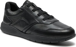 Czarne buty sportowe Geox w sportowym stylu sznurowane
