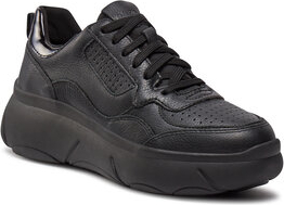 Czarne buty sportowe Geox z płaską podeszwą w sportowym stylu
