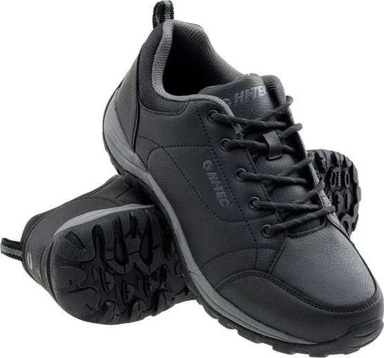 Czarne buty sportowe Hi-Tec sznurowane w sportowym stylu