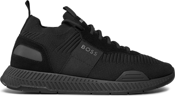 Czarne buty sportowe Hugo Boss sznurowane w sportowym stylu