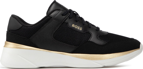 Czarne buty sportowe Hugo Boss w sportowym stylu sznurowane