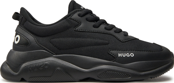 Czarne buty sportowe Hugo Boss z płaską podeszwą w sportowym stylu