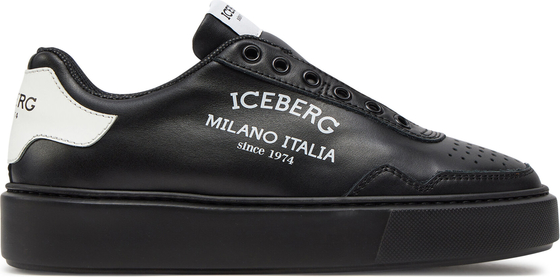 Czarne buty sportowe Iceberg sznurowane w sportowym stylu