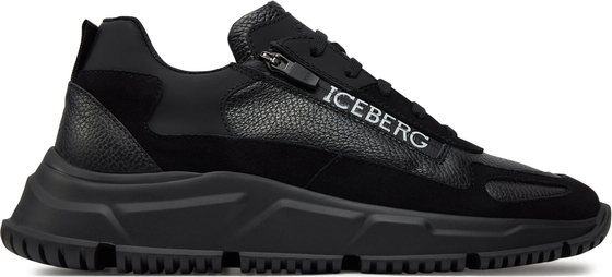 Czarne buty sportowe Iceberg w sportowym stylu sznurowane