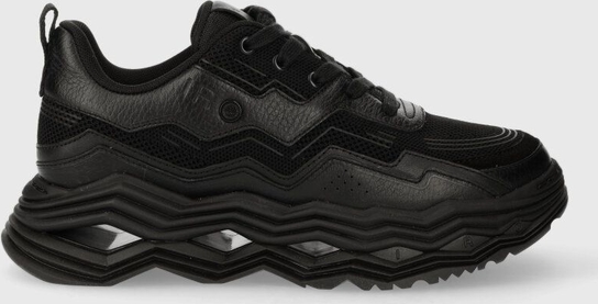 Czarne buty sportowe Iro na platformie sznurowane