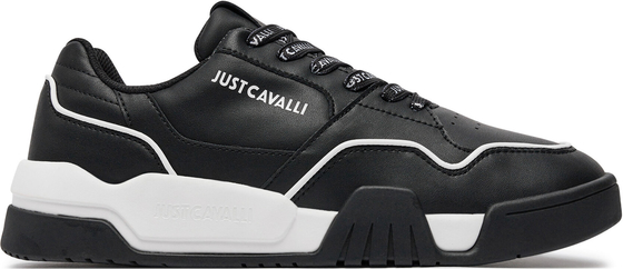 Czarne buty sportowe Just Cavalli w sportowym stylu sznurowane