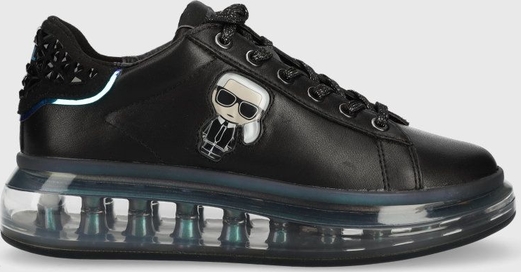 Czarne buty sportowe Karl Lagerfeld na platformie w sportowym stylu