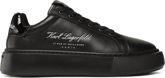 Czarne buty sportowe Karl Lagerfeld na platformie w sportowym stylu sznurowane