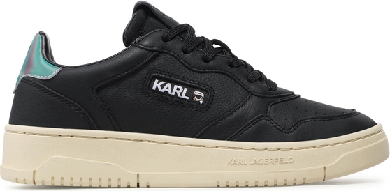 Czarne buty sportowe Karl Lagerfeld sznurowane na platformie w sportowym stylu