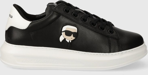 Czarne buty sportowe Karl Lagerfeld sznurowane w sportowym stylu