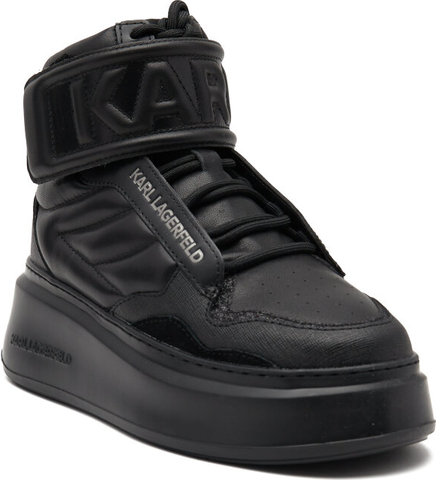 Czarne buty sportowe Karl Lagerfeld sznurowane w sportowym stylu na platformie