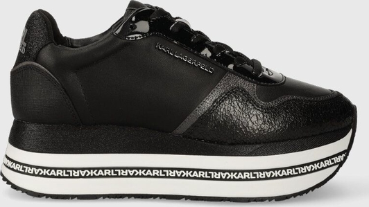 Czarne buty sportowe Karl Lagerfeld w sportowym stylu sznurowane na platformie
