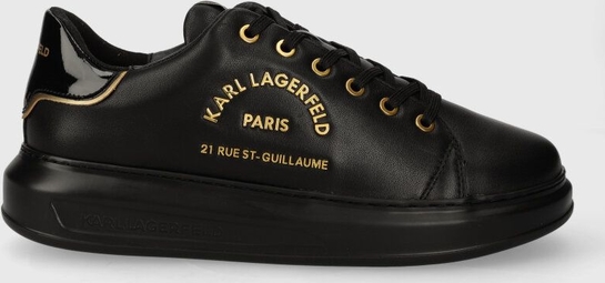 Czarne buty sportowe Karl Lagerfeld w sportowym stylu ze skóry