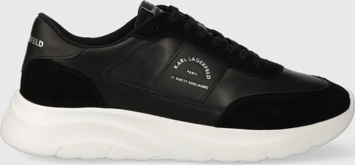 Czarne buty sportowe Karl Lagerfeld w sportowym stylu ze skóry