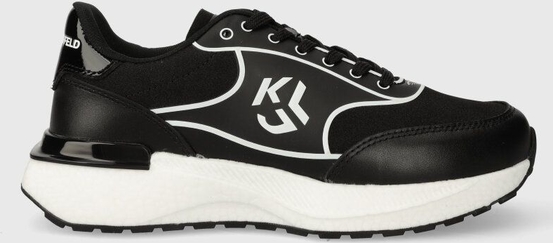 Czarne buty sportowe Karl Lagerfeld z płaską podeszwą w sportowym stylu