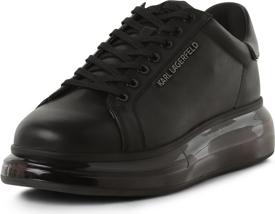 Czarne buty sportowe Karl Lagerfeld ze skóry w sportowym stylu sznurowane