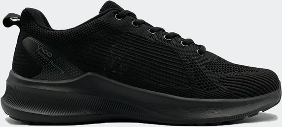 Czarne buty sportowe Labuty w sportowym stylu z tkaniny sznurowane