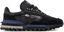 Czarne buty sportowe Lacoste w sportowym stylu sznurowane