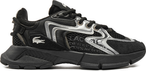 Czarne buty sportowe Lacoste z płaską podeszwą sznurowane