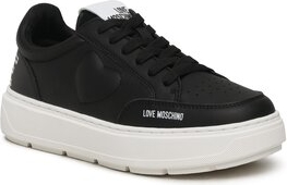 Czarne buty sportowe Love Moschino w sportowym stylu z płaską podeszwą
